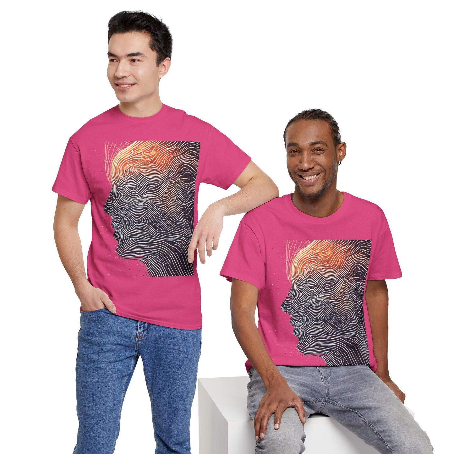 Line Drawing Face Graphic Art Tee Shirt *Multiple Colors*