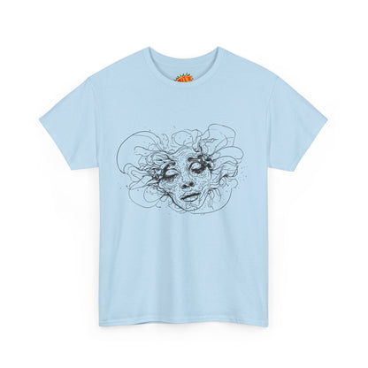 Abstract Face Line Drawing Graphic Art Tee Shirt