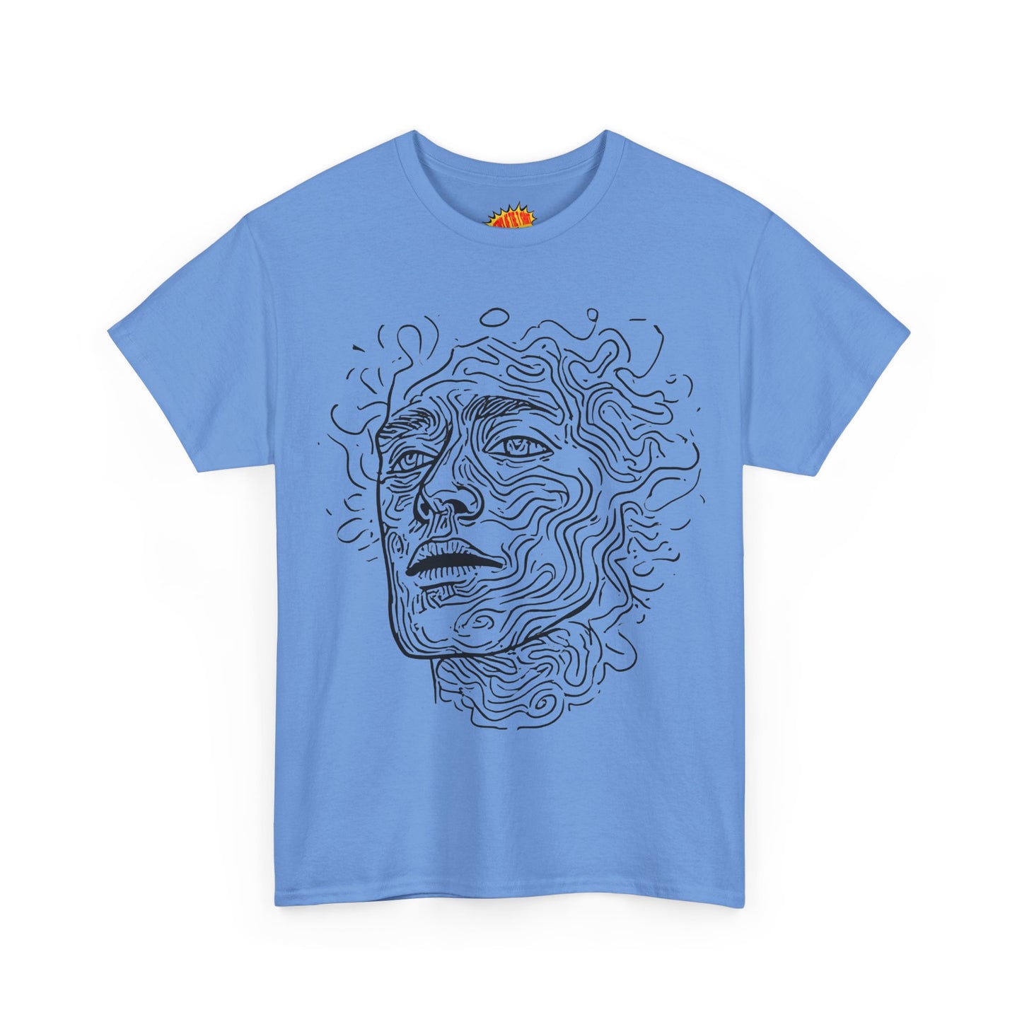 Human Face Line Drawing Portrait Graphic Art Tee Shirt *Multiple Colors*