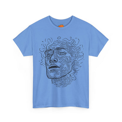 Human Face Line Drawing Portrait Graphic Art Tee Shirt