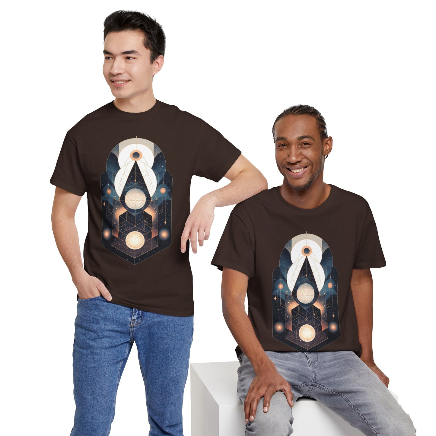 Geometric Space Art Pattern Graphic Tee Shirt *Multiple Colors*