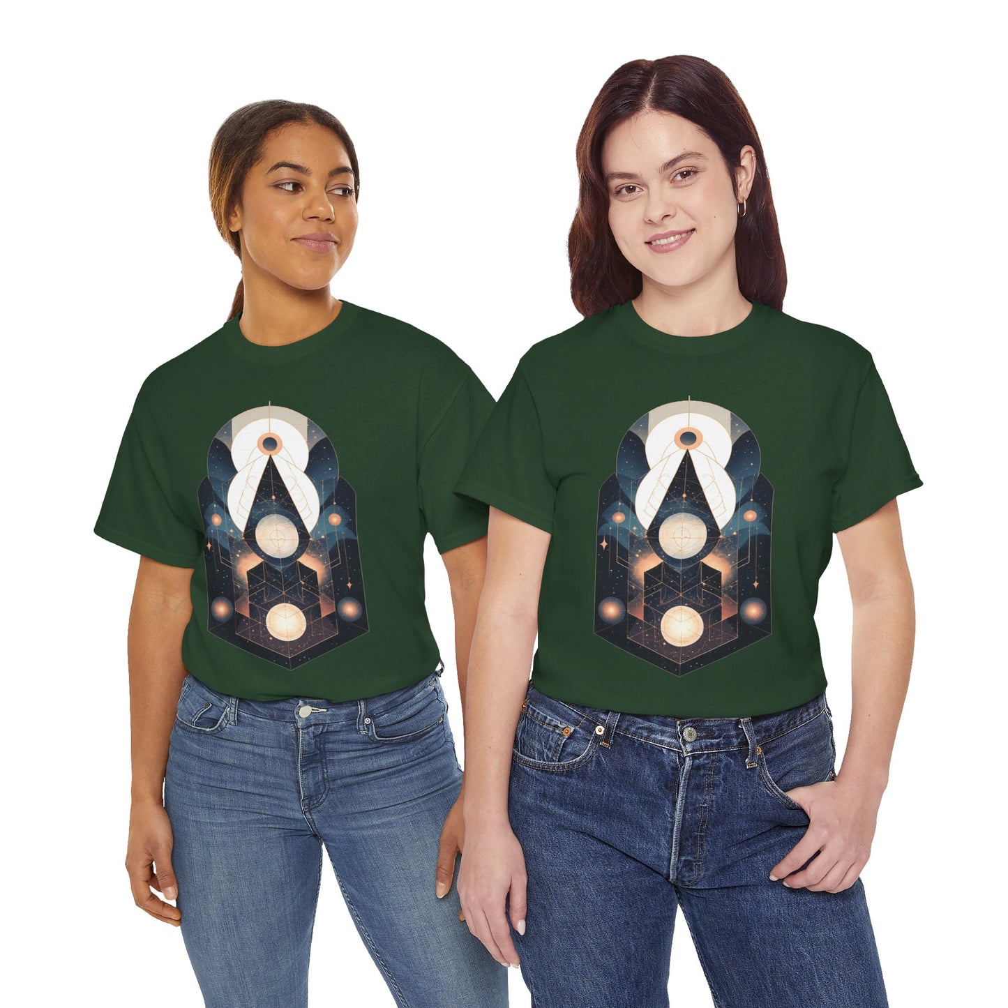 Geometric Space Art Pattern Graphic Tee Shirt *Multiple Colors*