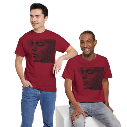 Face Line Drawing Portrait Graphic Art Tee Shirt