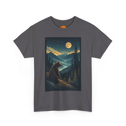 Sitting Grizzly Bear Full Moon Scene T-Shirt