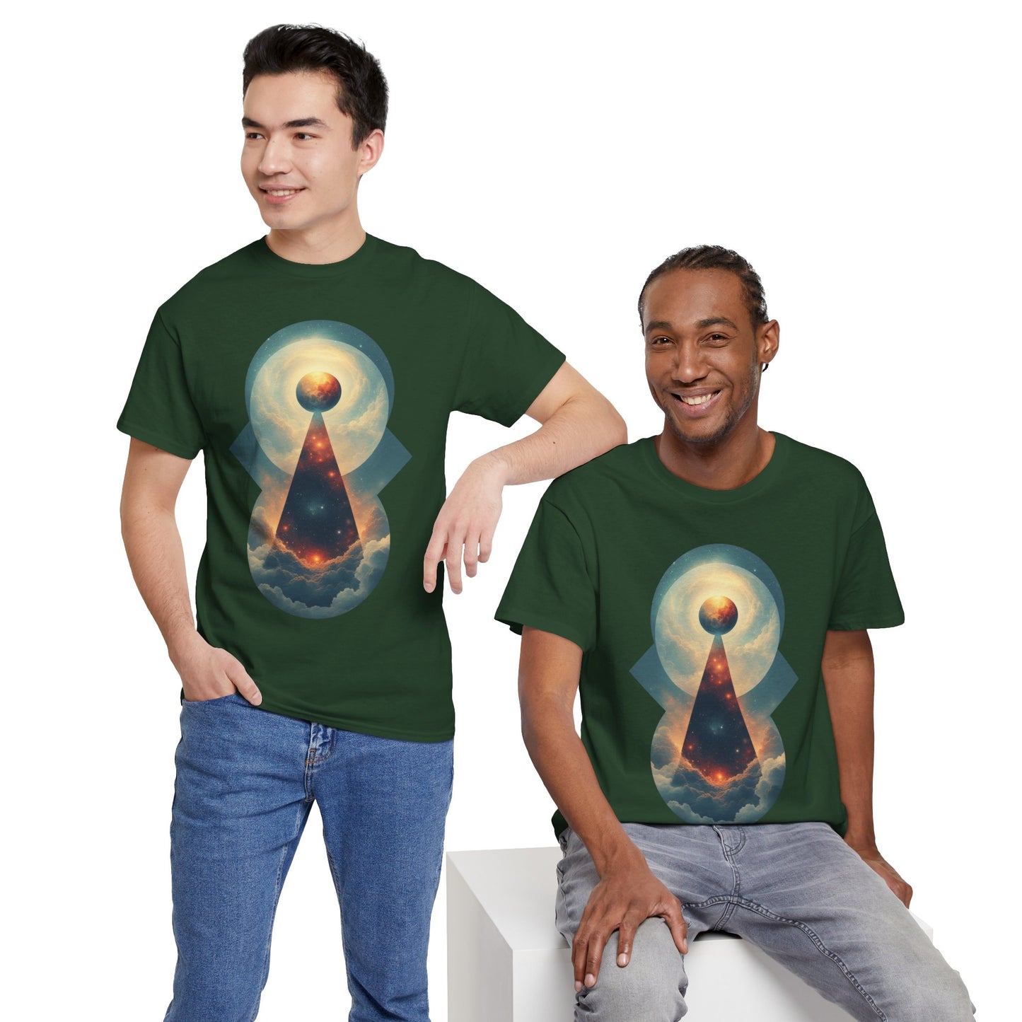 Geometric Galaxy Graphic Space Art Tee Shirt *Multiple Colors*