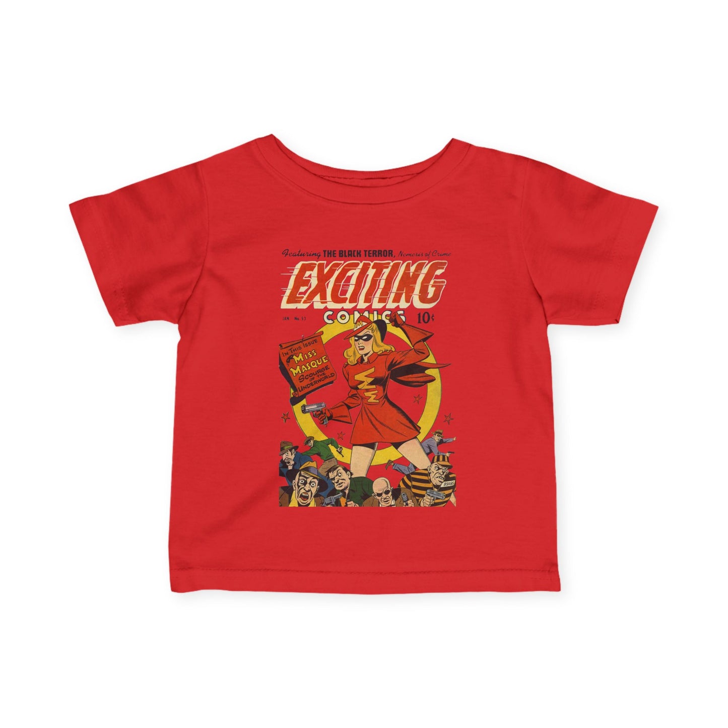 Exciting Comics #53 feat Miss Masque Infant Tee *Many Sizes/Colors Available*