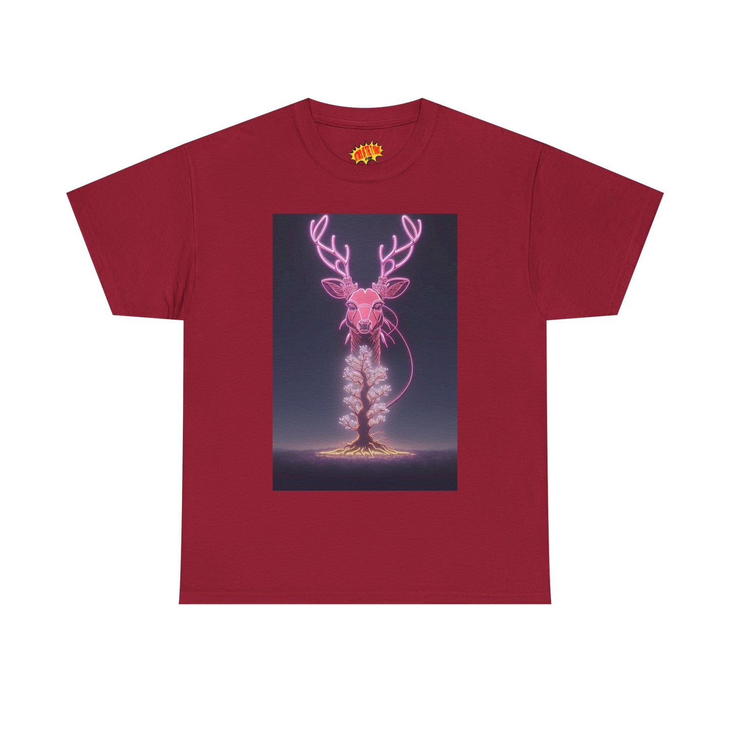 Electric Neon Deer Tree Cotton Tee Shirt *Multiple Colors*