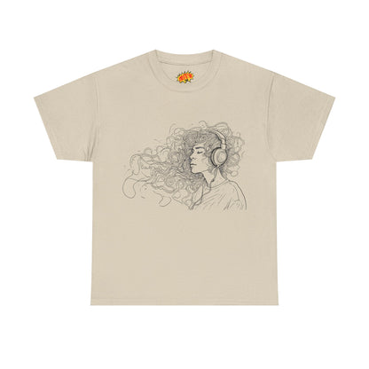 Line Drawing Portrait Graphic Musical Art Tee Shirt