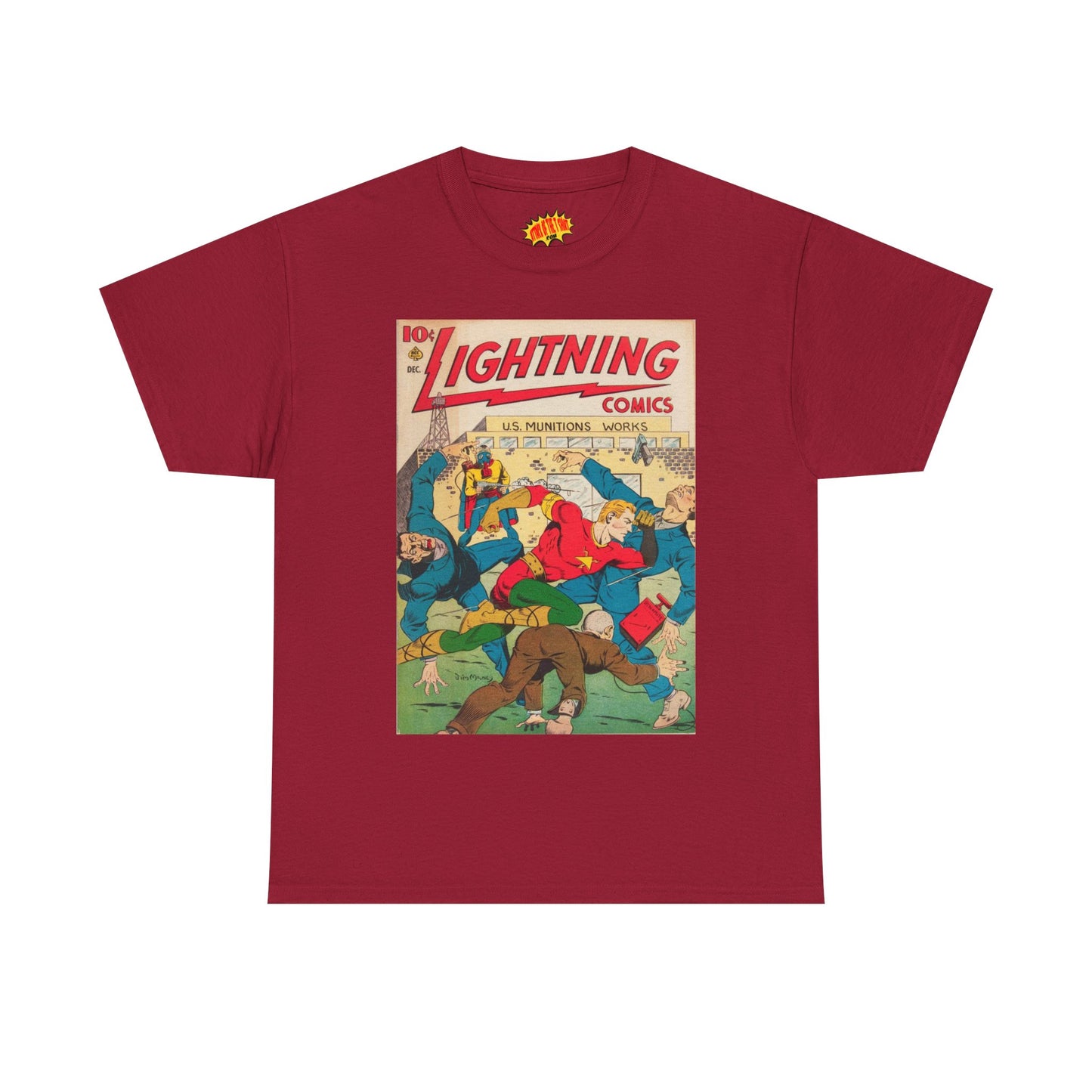 Lightning Comics Dec. Comic Tee Shirt *Multiple Colors*