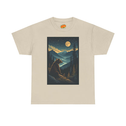 Sitting Grizzly Bear Full Moon Scene T-Shirt