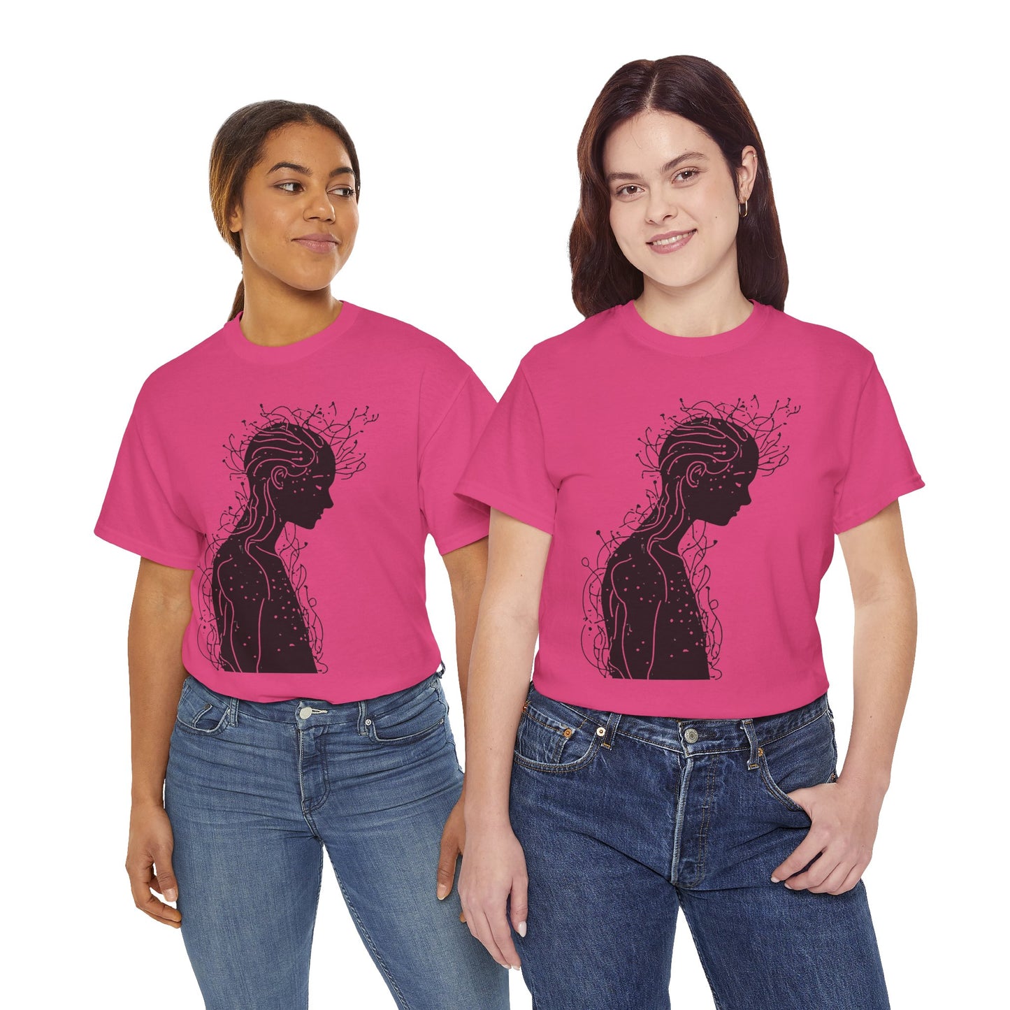 Human Silhouette Line Drawing Graphic Art Tee Shirt *Multiple Colors*