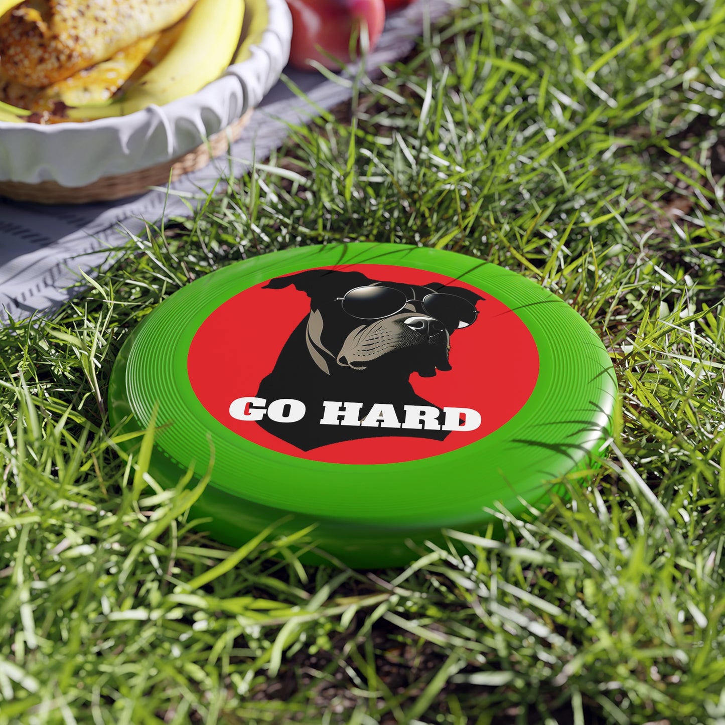 Dog with Sunglasses Frisbee