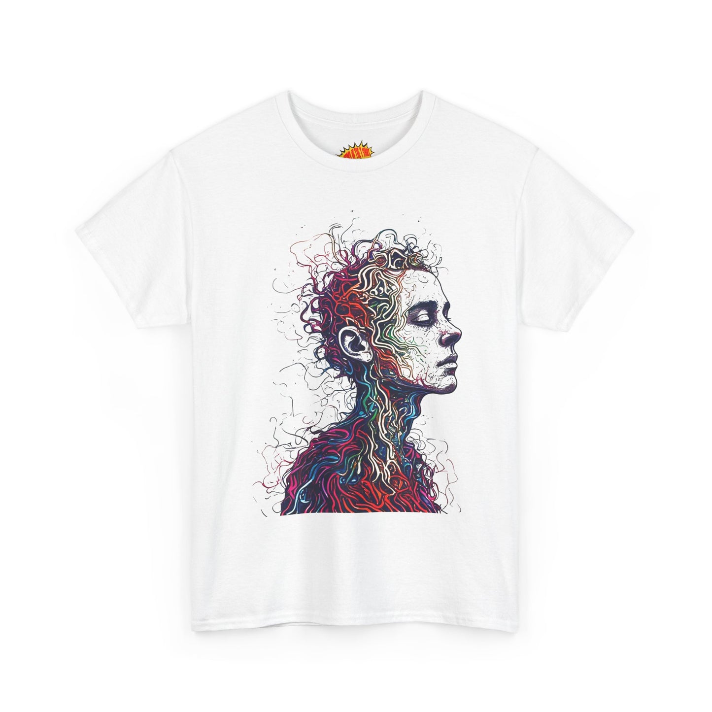 Multicolor Line Drawing Human Graphic Art Tee Shirt *Multiple Colors*