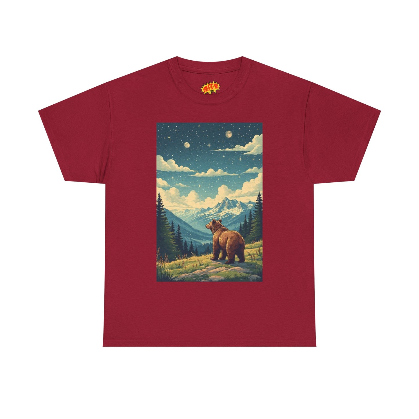 Mountain Bear Double Moon Scene T-Shirt *Multiple Colors*