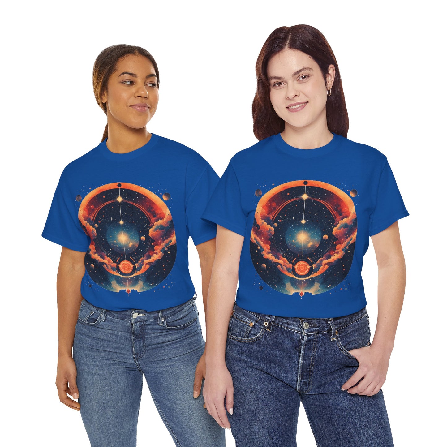 Round Galaxy Graphic Tee Shirt *Multiple Colors*