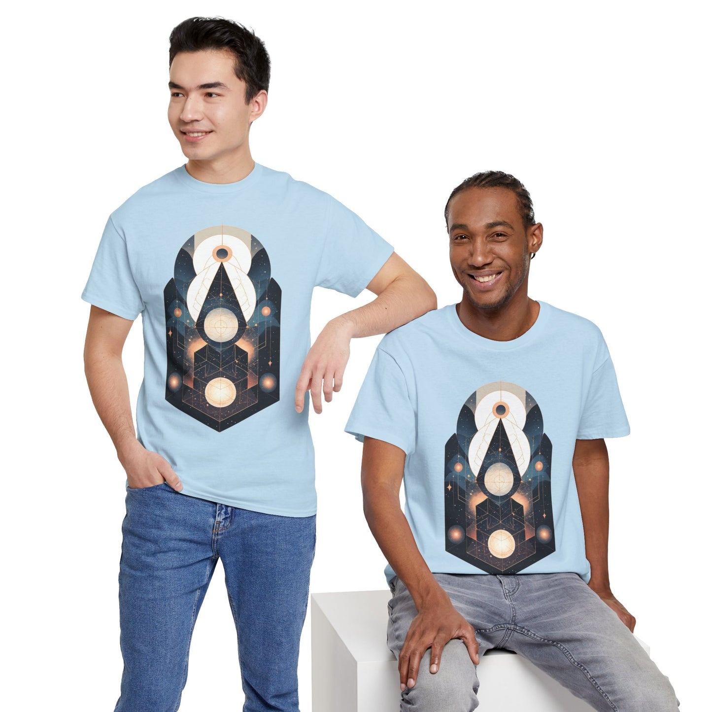 Geometric Space Art Pattern Graphic Tee Shirt *Multiple Colors*