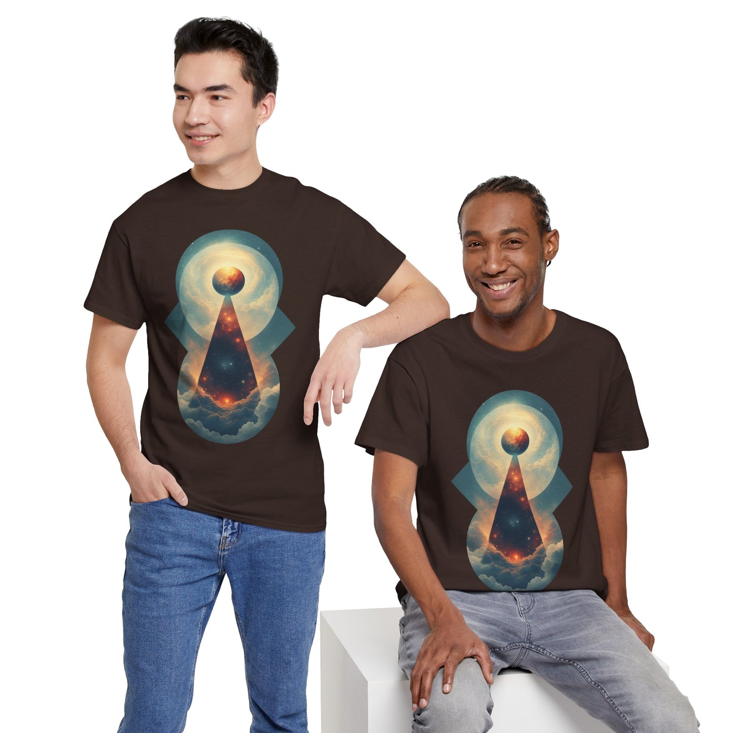 Geometric Galaxy Graphic Space Art Tee Shirt *Multiple Colors*