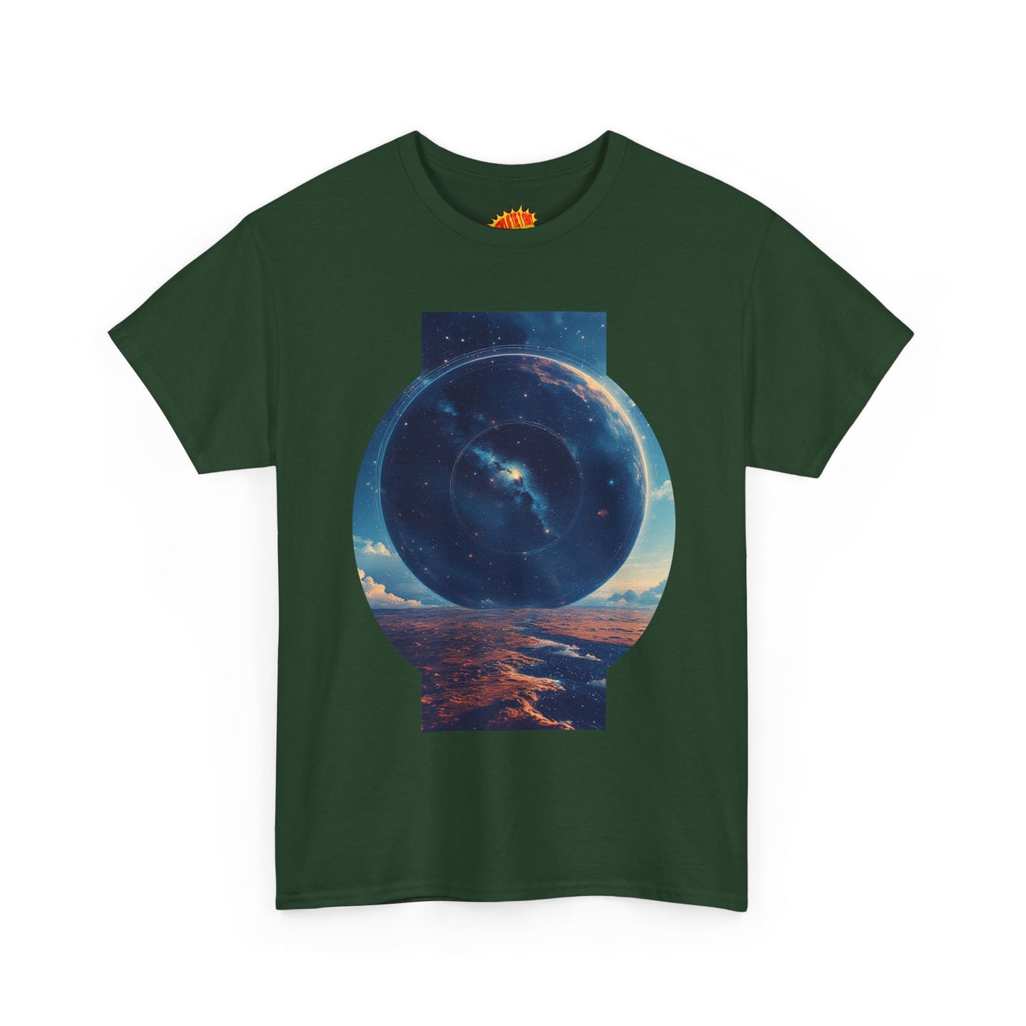 Round Galaxy Space Graphic Art Tee Shirt *Multiple Colors*