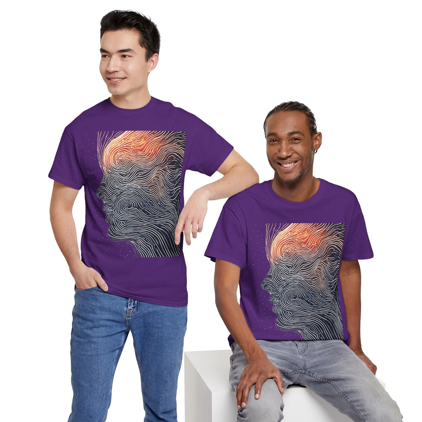 Line Drawing Face Graphic Art Tee Shirt *Multiple Colors*