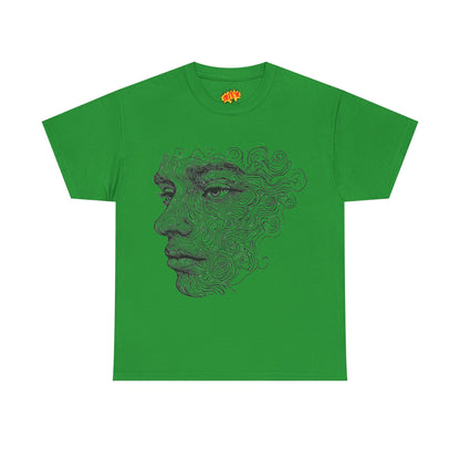 Human Face Silhouette Line Drawing Graphic Art Tee Shirt