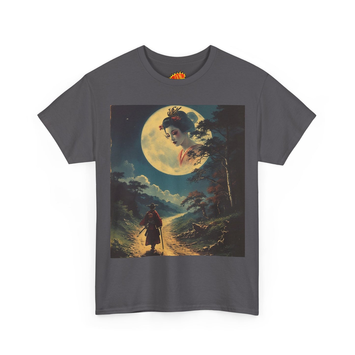 Travelling Samurai w/Full Moon Geisha T-Shirt *Multiple Colors*
