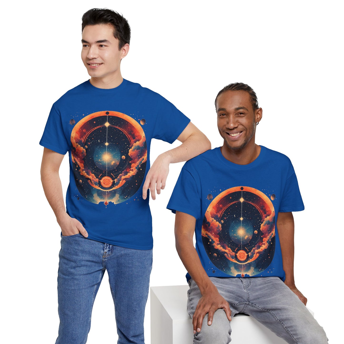 Round Galaxy Graphic Tee Shirt *Multiple Colors*