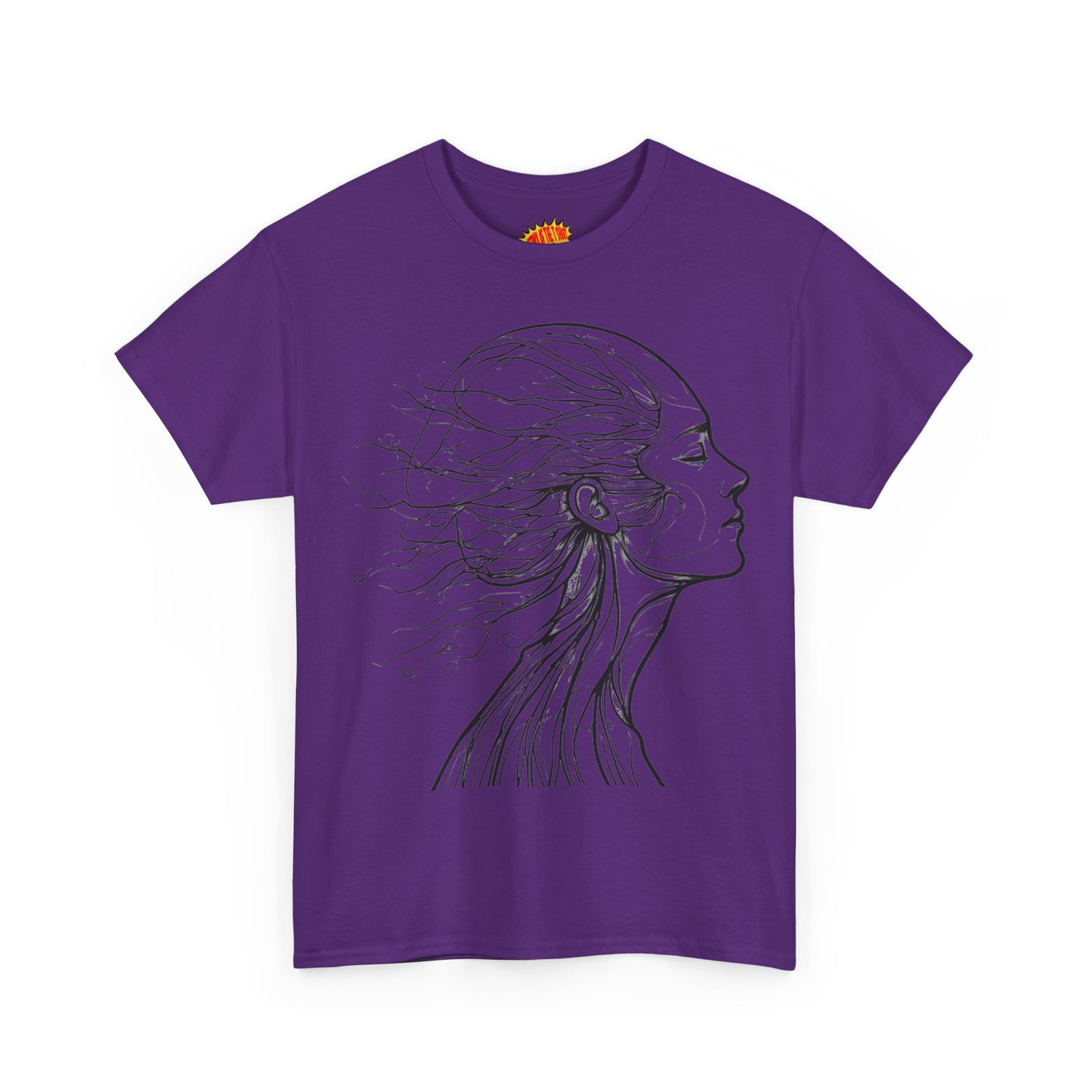 Flowing Line Drawing Face Graphic Art Tee Shirt *Multiple Colors*