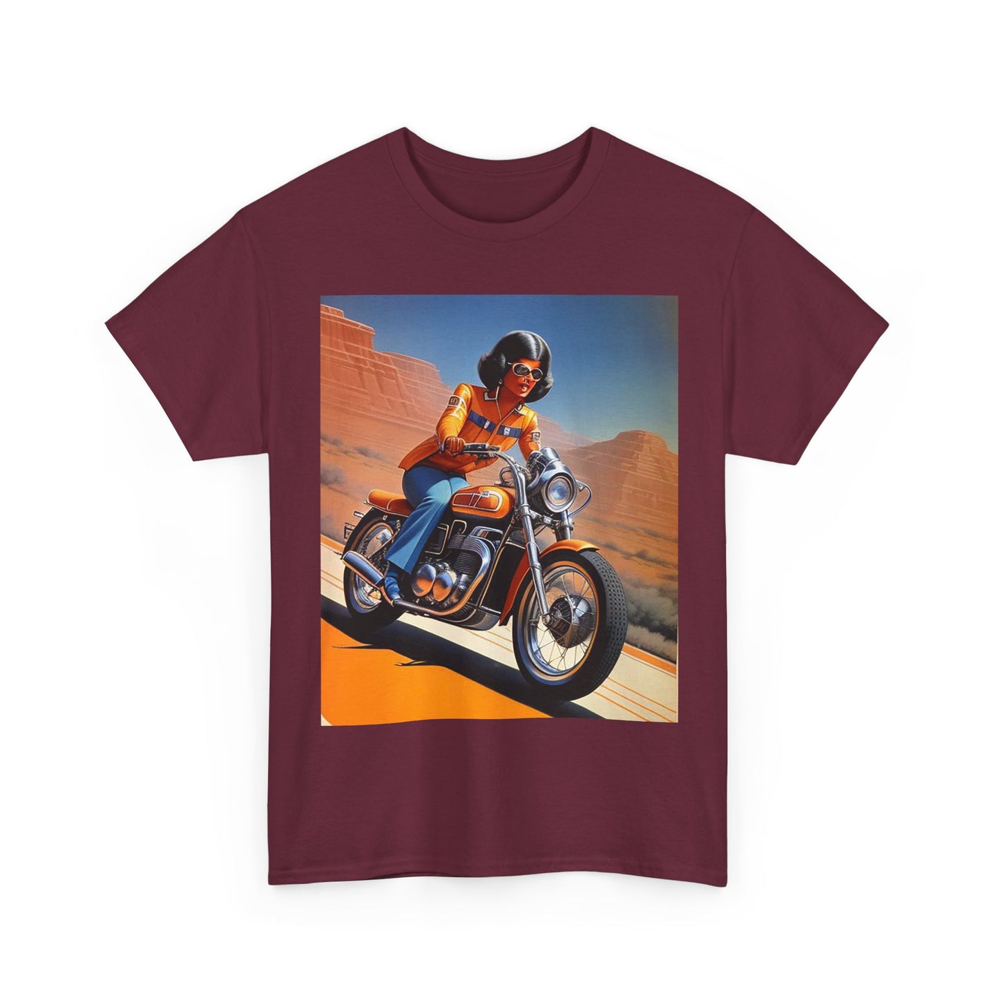 Retro Motorcycle Lady T-Shirt *Multiple Colors*