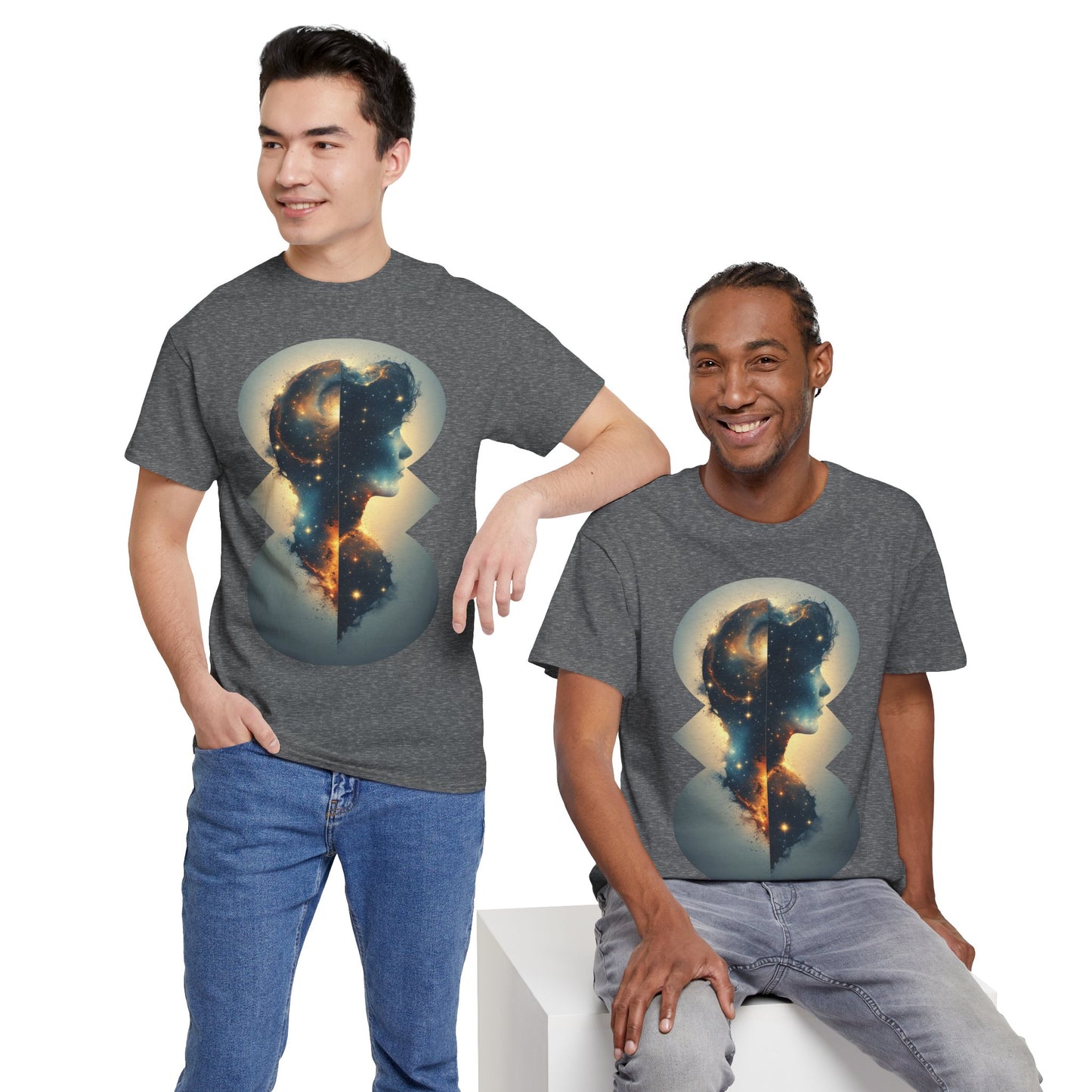 Cosmic Silhouette Galaxy Graphic Art Tee Shirt *Multiple Colors*