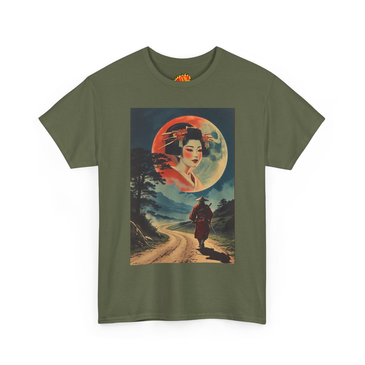Walking Samurai w/Full Moon Woman T-Shirt *Multiple Colors*