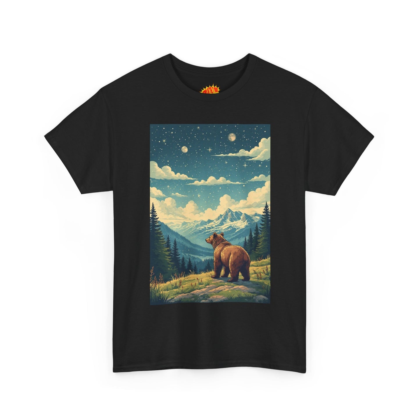 Mountain Bear Double Moon Scene T-Shirt *Multiple Colors*