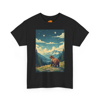 Mountain Bear Double Moon Scene T-Shirt
