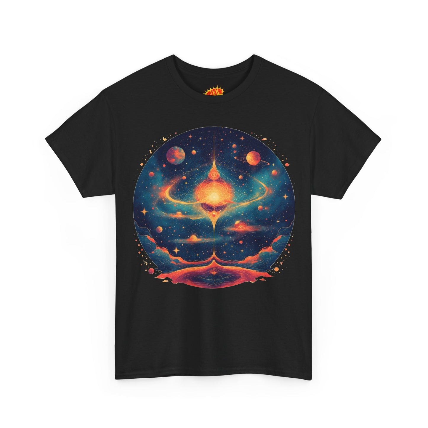 Round Galaxy w/Planets Graphic Tee Shirt *Multiple Colors*