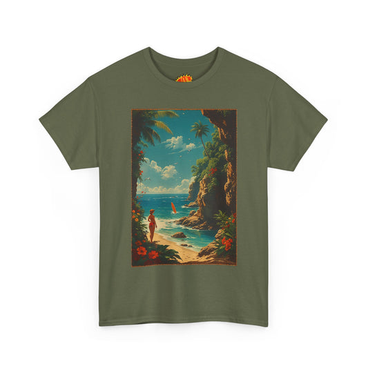 Vintage Tropical Beach Scene T-Shirt *Multiple Colors*