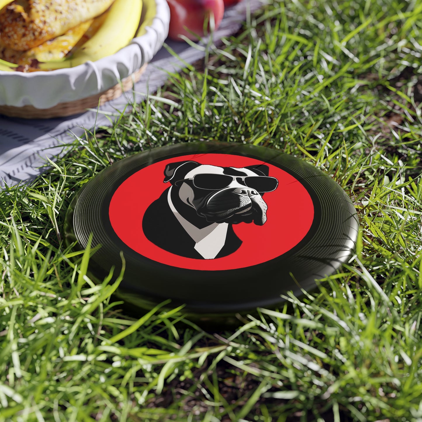 Dog with Sunglasses Frisbee