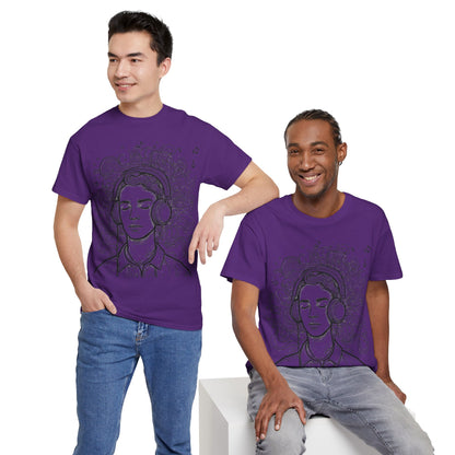 Line Drawing Portrait Graphic Music Art Tee Shirt