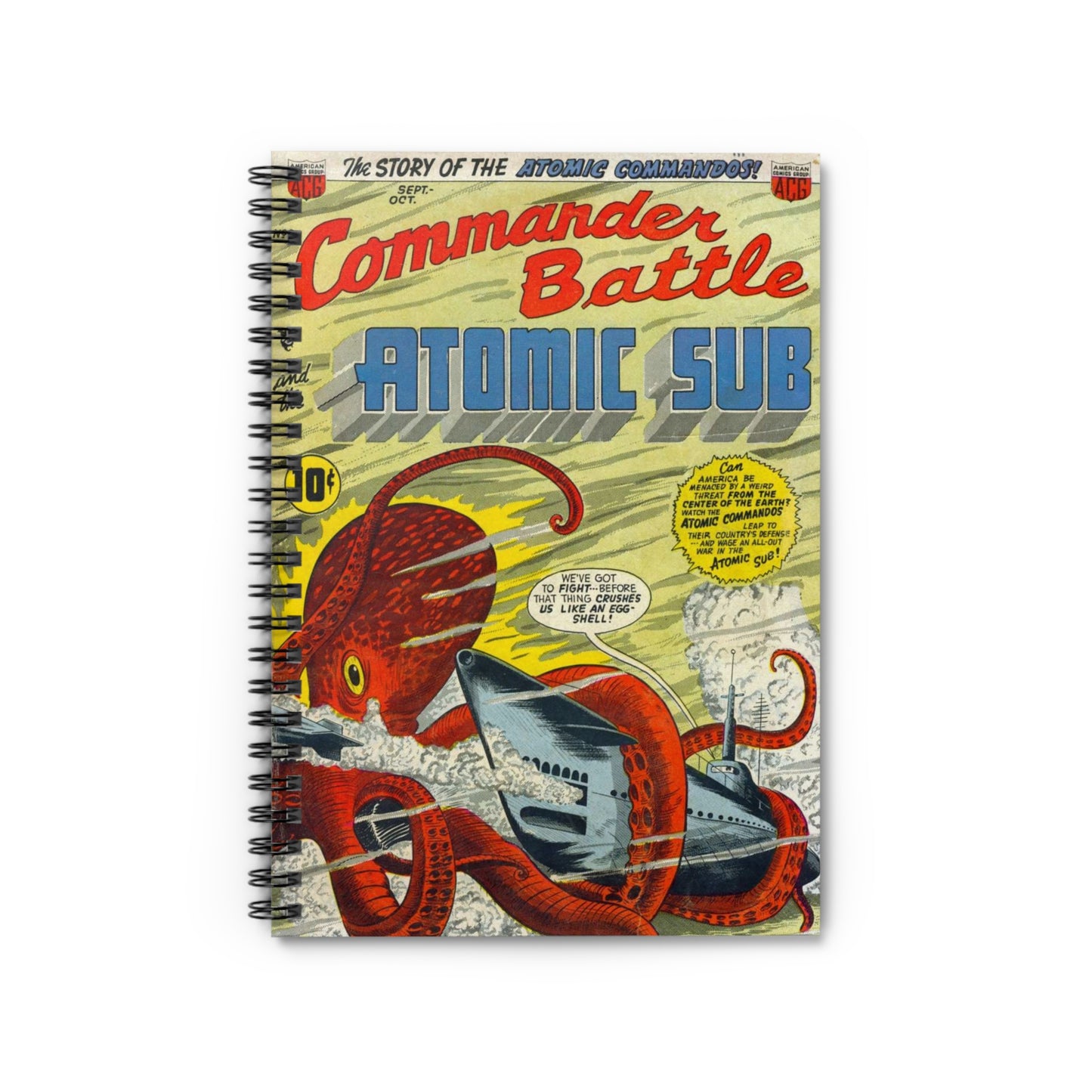 Commander Battle Atomic Sub No. 2 Comic Book Cover Notebook