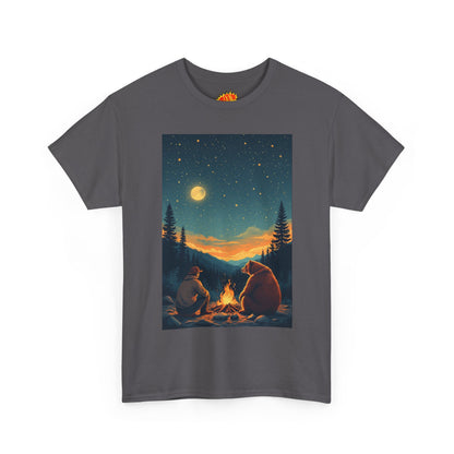 Mountain Man w/ Brown Bear Campfire Scene T-Shirt