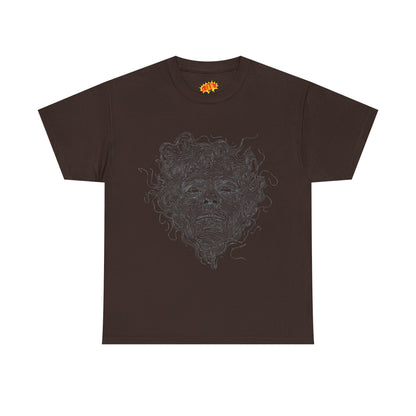 Human Face Line Drawing Graphic Art Tee Shirt
