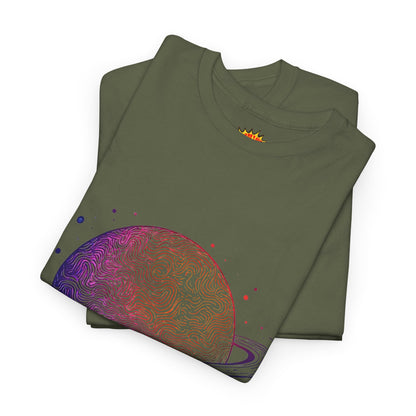 Space Art Ringed Planet Graphic Tee Shirt