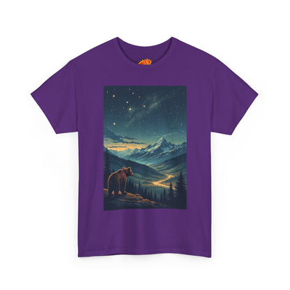 Mountain Bear Aurora Scene T-Shirt