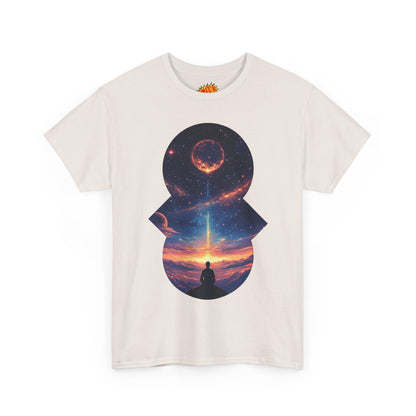 Cosmic Meditation w/Planet Space Graphic Art Tee Shirt