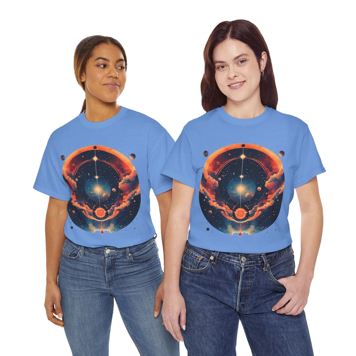 Round Galaxy Graphic Tee Shirt *Multiple Colors*