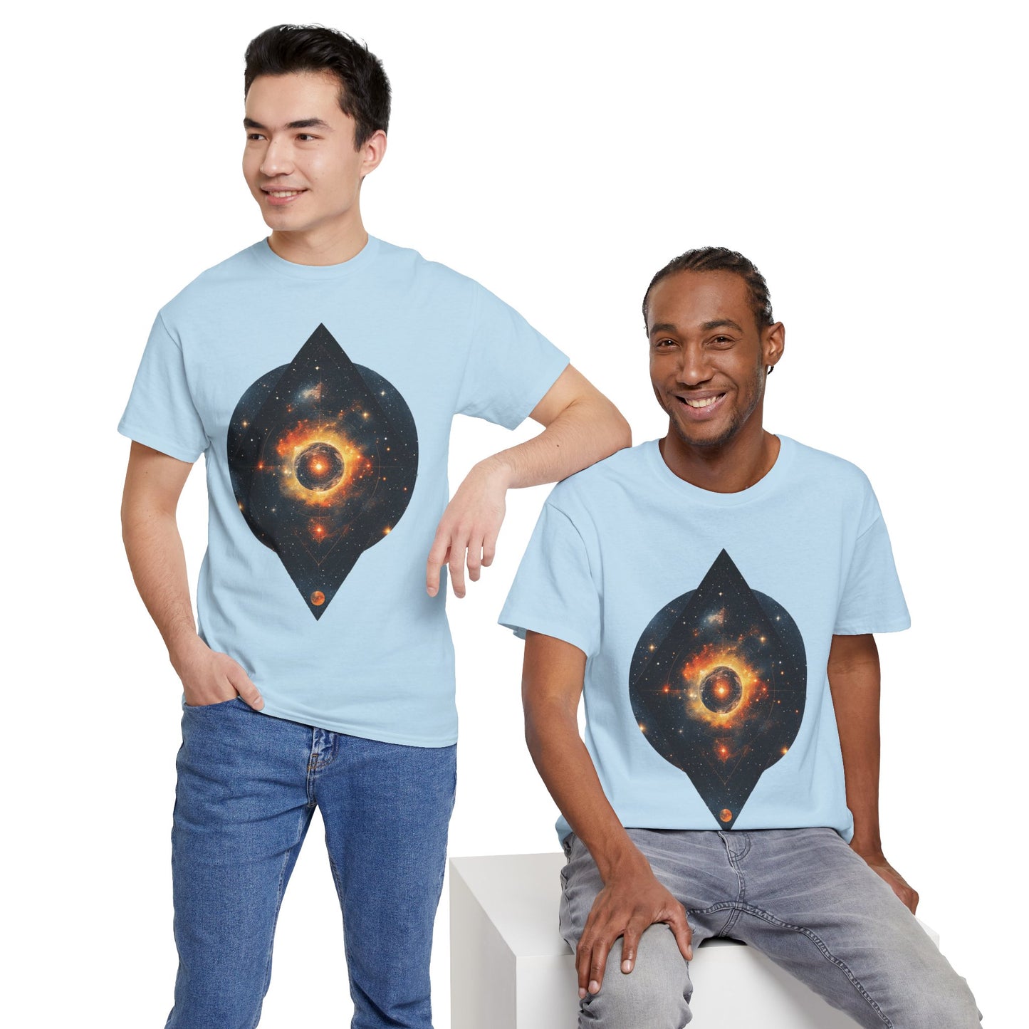 Rounded Diamond Shape Nebula Graphic Space Art Tee Shirt *Multiple Colors*