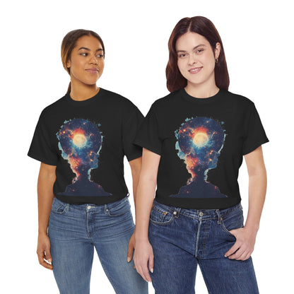 Abstract Galaxy Nebula Art w/Face Graphic Tee Shirt