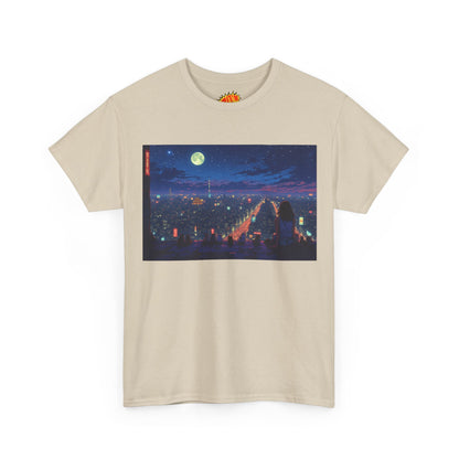 Anime Neon Cityscape w/Cats T-Shirt