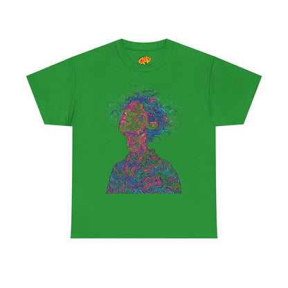 Line Drawing Multicolor Human Graphic Art Tee Shirt