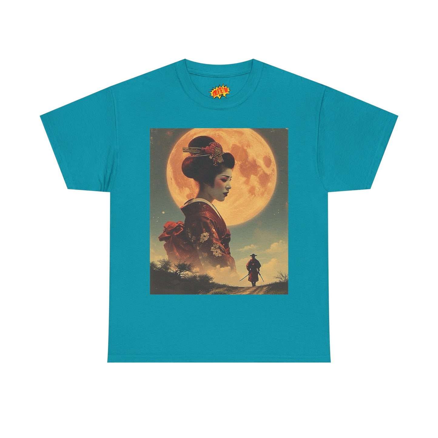 Geisha & Samurai w/Blood Moon T-Shirt *Multiple Colors*