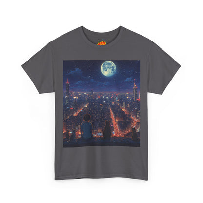 Anime City Neon Night Scene w/Cats T-Shirt