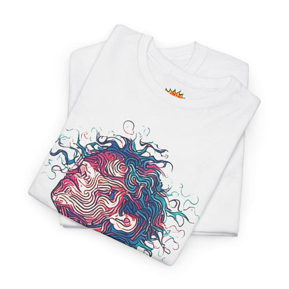 Line Drawing Multicolor Human Graphic Art Tee Shirt